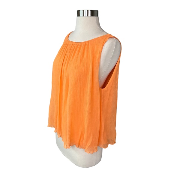 Alice + Olivia Blouse Womens Tank Top Blouse Chiffon Lined Orange Medium - Picture 6 of 7